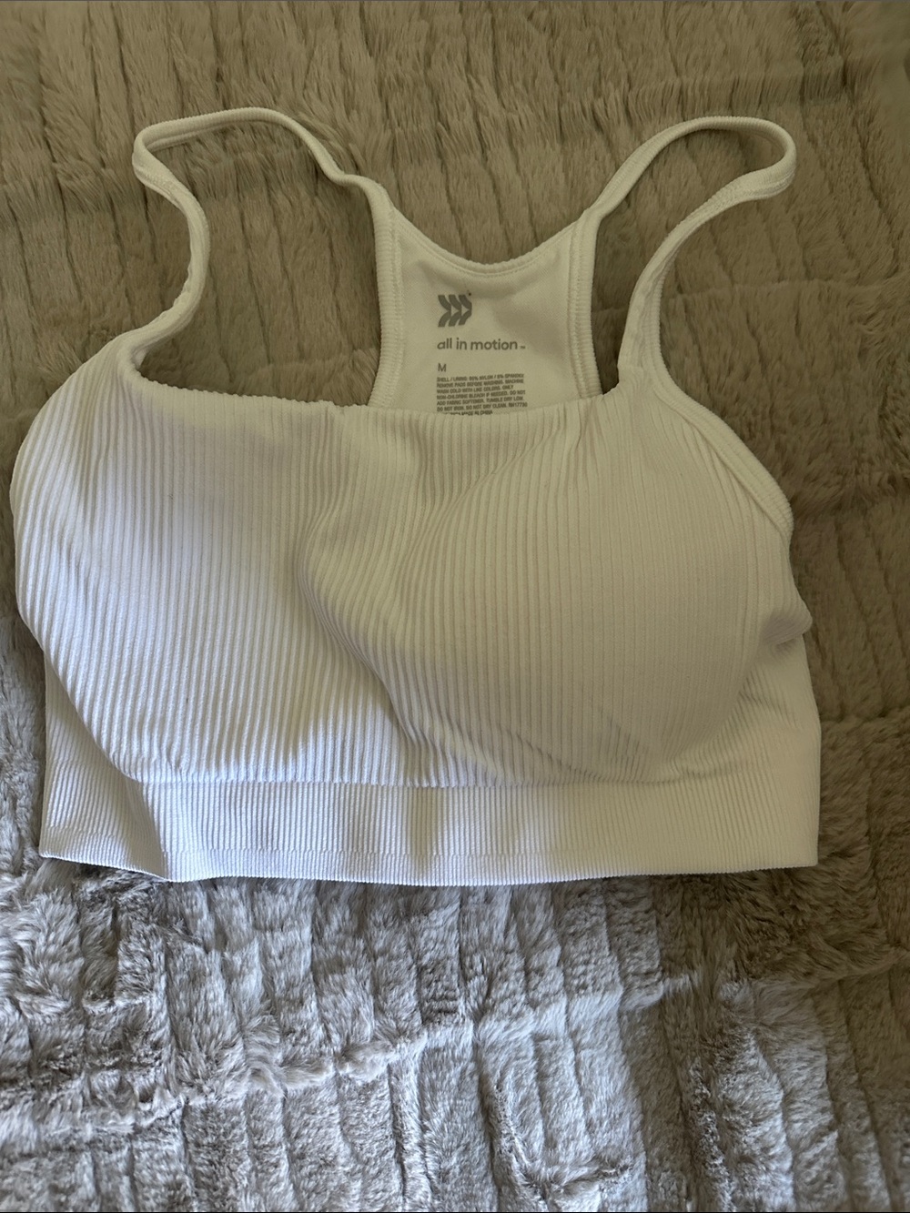 Target white  Ribbed Crop Tank